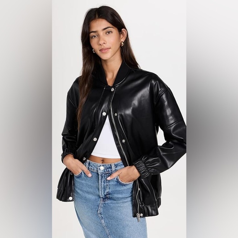 Avec Les Filles Black Bomber Jacket